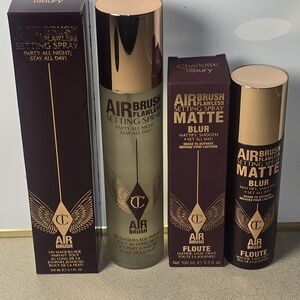 Charlotte Tilbury Airbrush Flawless Setting Spray with Gold and White Design